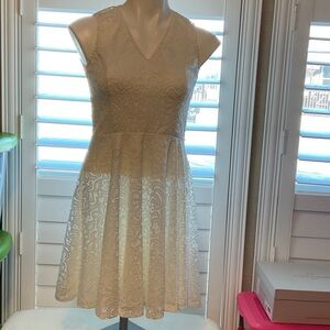 Francesca's Collections Ivory Lace Mini Dress